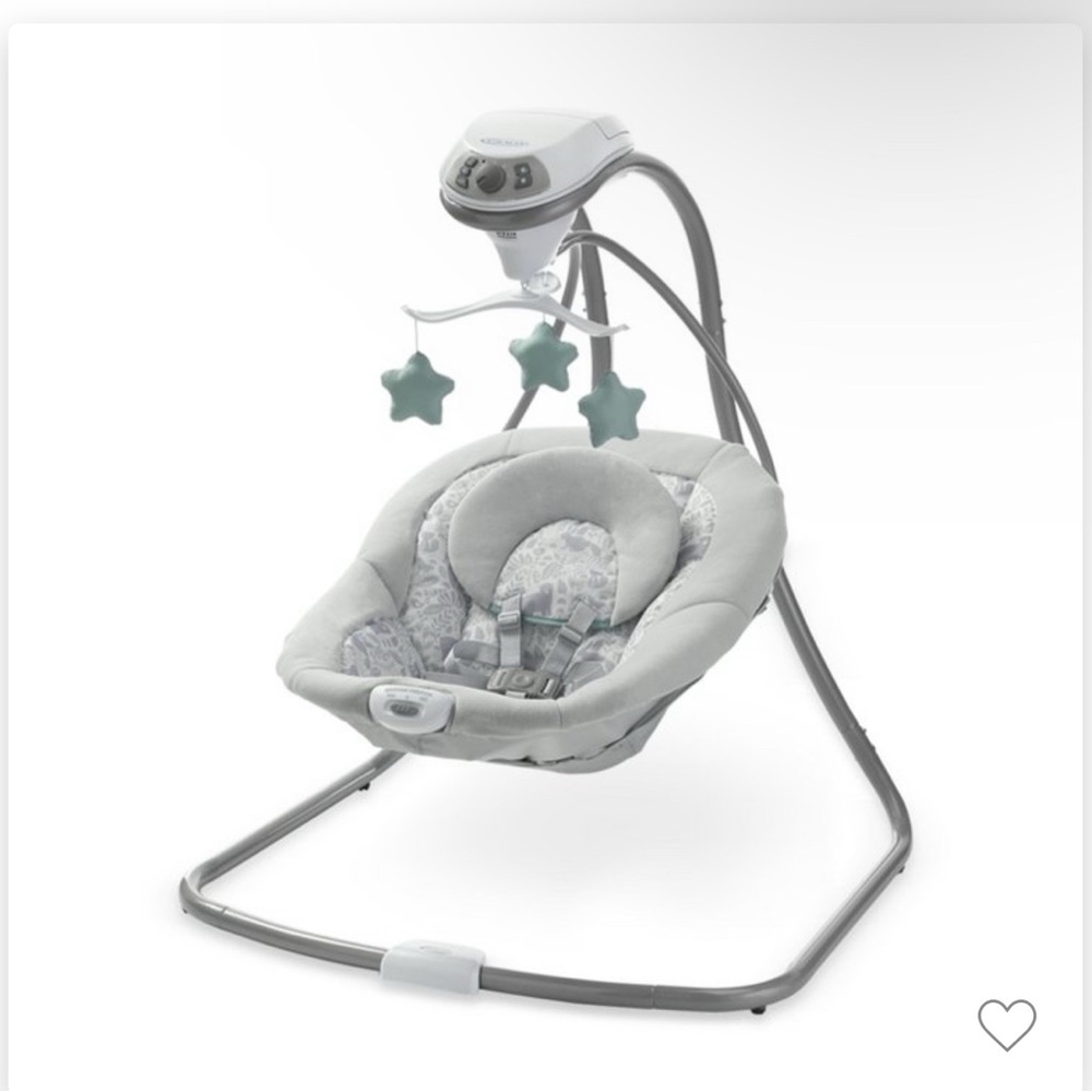 Gray Baby Swing with Mobile